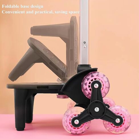 Backpack Trolley Wheeled Cart- Foldable Aluminium Alloy Hand Truck with 3 Wheels and Luggage Strap for Backpacks and Travel Luggage,Backpack Cart with Edge Guard Base,Rolling Backpack Dolly in Saudi Arabia