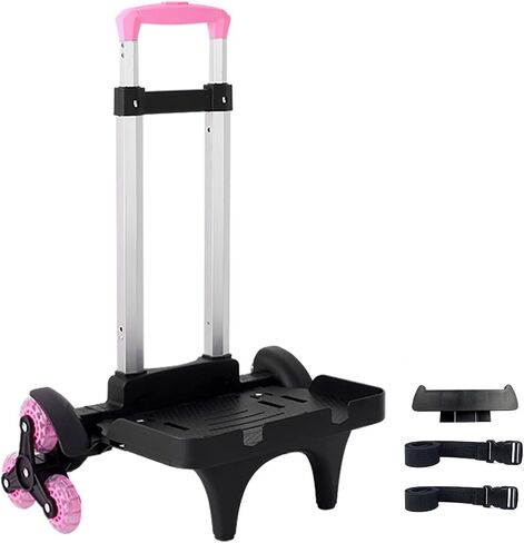 Backpack Trolley Wheeled Cart- Foldable Aluminium Alloy Hand Truck with 3 Wheels and Luggage Strap for Backpacks and Travel Luggage,Backpack Cart with Edge Guard Base,Rolling Backpack Dolly in Saudi Arabia