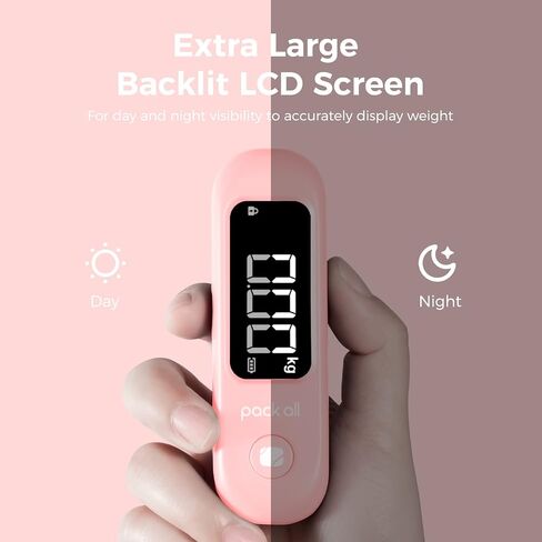 pack all 110 Lbs Luggage Scale, Digital Handheld Baggage Scale, Travel Suitcase Weight Scale with LCD Display, Battery Included, Black in Saudi Arabia
