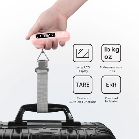 pack all 110 Lbs Luggage Scale, Digital Handheld Baggage Scale, Travel Suitcase Weight Scale with LCD Display, Battery Included, Black in Saudi Arabia
