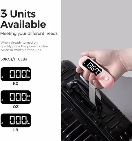 pack all 110 Lbs Luggage Scale, Digital Handheld Baggage Scale, Travel Suitcase Weight Scale with LCD Display, Battery Included, Black in Saudi Arabia