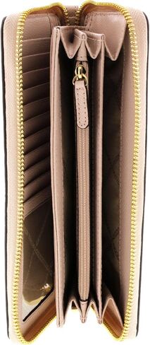 Michael Kors Jet Set Travel Continental ، Hardware Gold-LOTE/MK Signature Twill/Brown/Black in Saudi Arabia