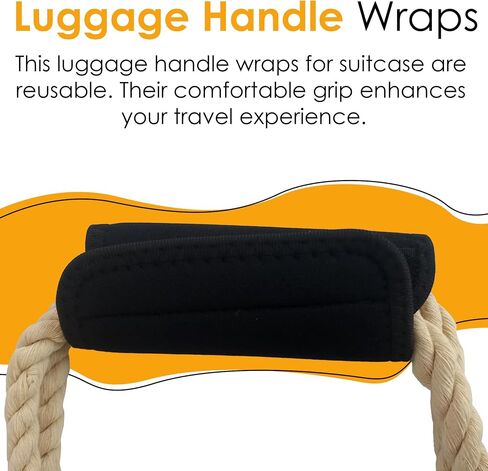 Luggage or Handbag Handle Wrap Set of 2 (Black) – Comfortable & Durable Luggage Handle Wraps for Suitcases & Bag in Saudi Arabia