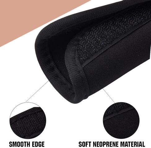 Creatcabin 4pcs مقبض الأمتعة الأسود يغطي علامات حقيبة التفاف مربع النيوبرين براقة معرفات السفر الناعمة علامات إكسسوارات للأمتعة للأمتعة in Saudi Arabia