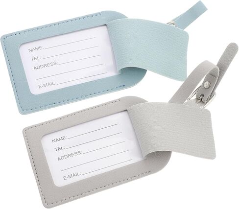 PartyKindom 2pcs PU Leather Passport Holder with Luggage Tag Stylish Travel Wallet and Name Tag Set for Easy Identification Suitable for Suitcases and Travel Bags in Saudi Arabia