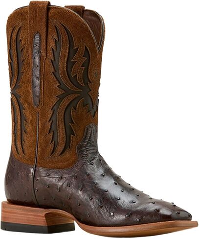 ARIAT Men's Drifter Exotic Ostrich Western Boot Broad Square Toe Brown 9.5 EE US in Saudi Arabia