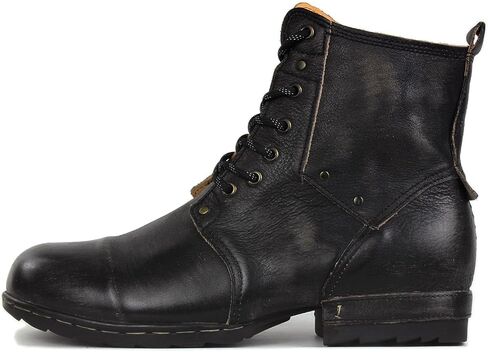 Osstone Vintage Brown Moto Boots for Men Fashion Lace-Up Leather Retro Chukka Boots Nasual OS-6015-6-Vintage-US-R in Saudi Arabia