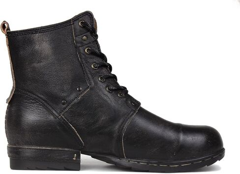 Osstone Vintage Brown Moto Boots for Men Fashion Lace-Up Leather Retro Chukka Boots Nasual OS-6015-6-Vintage-US-R in Saudi Arabia