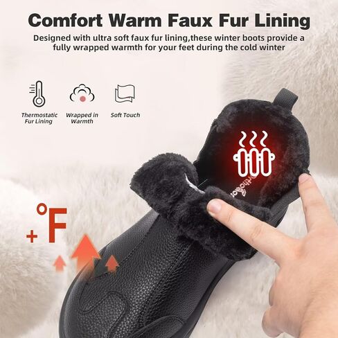Men's Orthopedic Diabetic Winter Boots: Wide Toe Box Comfortable Arch Support Plantar Fasciitis Leather Dress Oxfords Shoes, Casual Warm Walking Snow Ankle Mid Boots for Foot and Heel Pain Relief in Saudi Arabia