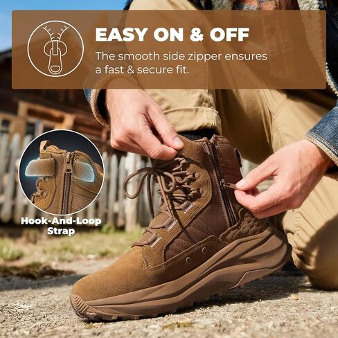 Nortiv 8 Men's Wide Toe Box Work Military Tactical Boots Barefor in Saudi Arabia