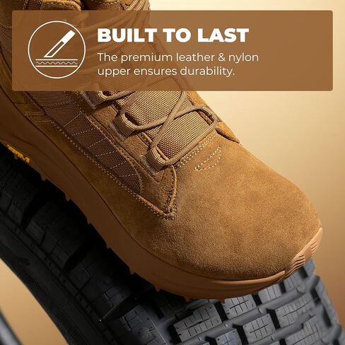 Nortiv 8 Men's Wide Toe Box Work Military Tactical Boots Barefor in Saudi Arabia