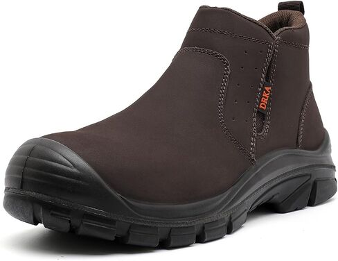 DRKA Men's Steel Toe Chelsea Boots - EH Waterproof Work Shoes for Construction, Industrial, Slip Resistant in Saudi Arabia