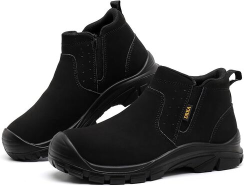 DRKA Men's Steel Toe Chelsea Boots - EH Waterproof Work Shoes for Construction, Industrial, Slip Resistant in Saudi Arabia