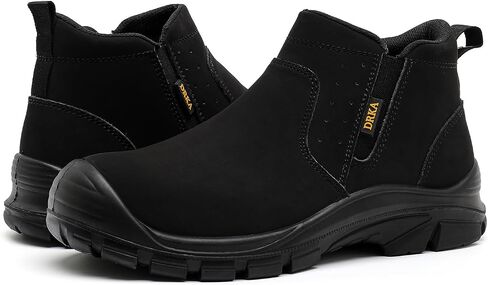 DRKA Men's Steel Toe Chelsea Boots - EH Waterproof Work Shoes for Construction, Industrial, Slip Resistant in Saudi Arabia