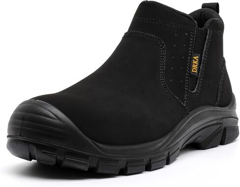 DRKA Men's Steel Toe Chelsea Boots - EH Waterproof Work Shoes for Construction, Industrial, Slip Resistant in Saudi Arabia