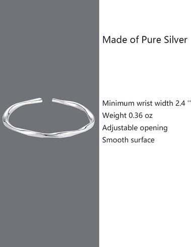 سوار S925 STERLING SILVER ، تصميم الكفة المفتوحة ، مجوهرات الهدايا للرجال لرجل in Kuwait