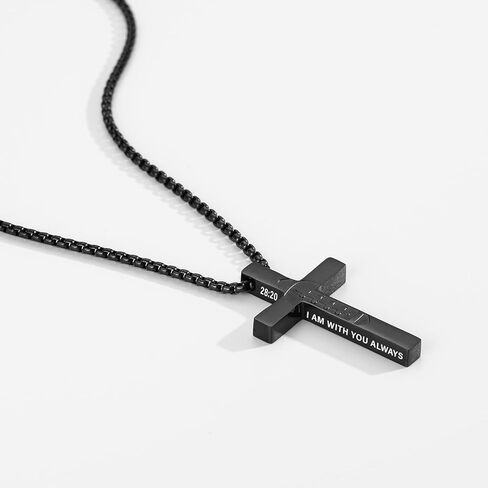 Football Game Day Cross Necklace for Boys Men, Cross with Bible Verse Stainless Steel Pendant Chain Football Gear Stuff Christian Religious Christmas Sports Jewelry Gifts for Son Teens Team in Kuwait