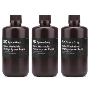 ELEGOO راتينج قابل للغسل بالماء 8K، 405 نانومتر معالجة سريعة بالأشعة فوق البنفسجية راتنج فوتوبوليمر لزحل 2، زحل 3، مارس 4، طابعة LCD ثلاثية الأبعاد، رمادي فضائي 1000 جرام in Kuwait