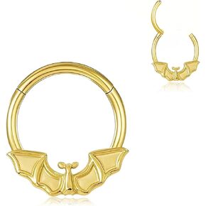 16g 8mm/10mm Spider Bat Spider Net Septum Rings, Surgical Steel Halloween Nose Rings, Lips Helix Cartilage Clicker Hoop Earrings Daith Piercing Rings for Women Men in Saudi Arabia