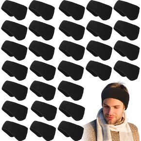 Zhehao 30 Pcs Winter Ear Warmer Headband Bulk Sports Running Headband Fleece Ear Muff for Women Men(Black) in Kuwait