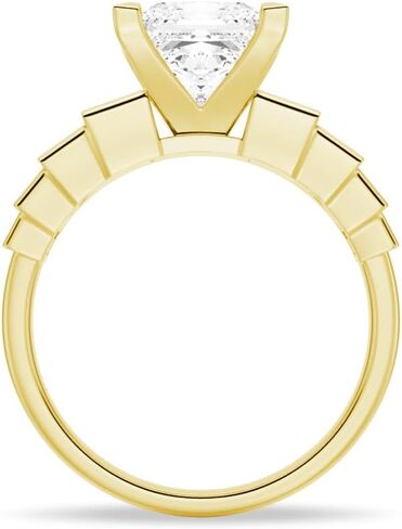 خاتم الخطوبة Msblue Moissanite ، درج الأميرة Cut ، 14K أبيض الذهب فيرميل ، in Kuwait