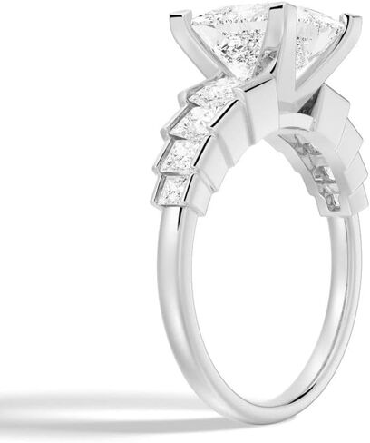 MSBLUE Moissanite Engagement Ring for Women, Staircase Princess Cut, Wedding Promise Ring in Saudi Arabia