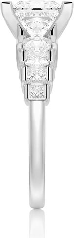MSBLUE Moissanite Engagement Ring for Women, Staircase Princess Cut, Wedding Promise Ring in Saudi Arabia