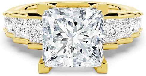 MSBLUE Moissanite Engagement Ring for Women, Staircase Princess Cut, Wedding Promise Ring in Saudi Arabia