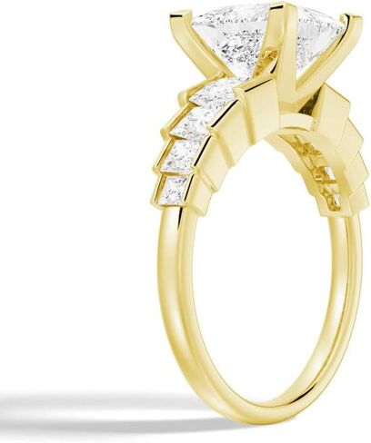 MSBLUE Moissanite Engagement Ring for Women, Staircase Princess Cut, Wedding Promise Ring in Saudi Arabia