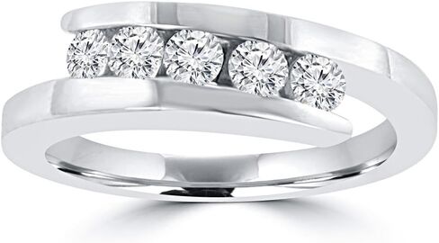0.55 CT سيدات Round Round Diamond Band في البلاتين in Saudi Arabia