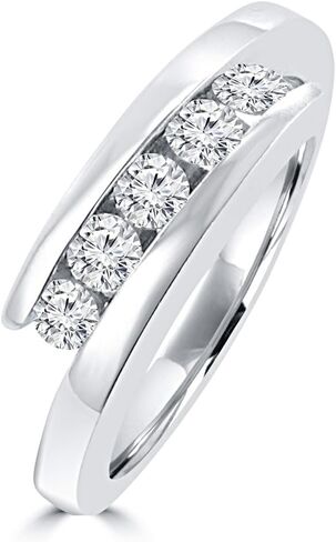 0.55 CT سيدات Round Round Diamond Band في البلاتين in Saudi Arabia