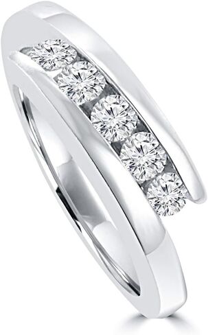 0.55 CT سيدات Round Round Diamond Band في البلاتين in Saudi Arabia