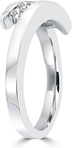0.55 CT سيدات Round Round Diamond Band في البلاتين in Saudi Arabia