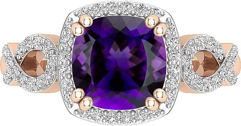 Dazzlingrock Collection 7mm Cushion Gemstone & Round White Diamond Halo Split Shank Engagement Ring, Available in Various Gemstones & Metal in 10K/14K/18K Solid Gold & 925 Sterling Silver in Saudi Arabia