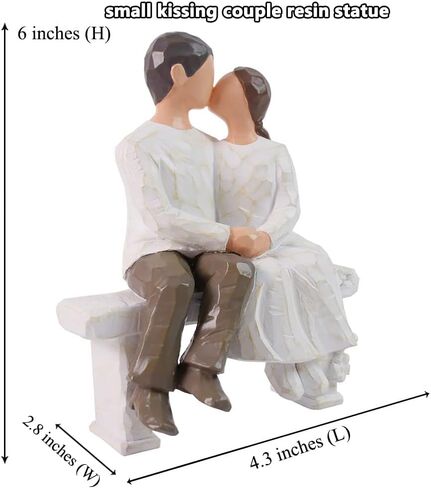 Romantic Couple Figurines in Love, Hand Painted Lover Statues Couple Sculptures to Remember Beautiful Moment - Best Gifts for Valentine's Day, Wedding Anniversary,Weddings - Bench Kissing in Saudi Arabia