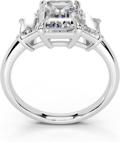 1-5 قيراط 14K 18K الذهب البلاتيني الزمرد قطع 4 شق ثلاثة خاتم مختبر نمت ، المشاركة ، الذكرى السنوية ، حفل زفاف ، معتمد من IGI ، حلقات الوعد للنساء (1-5 CT ، F-G Color ، VS1-VS2 Clarity) in Kuwait