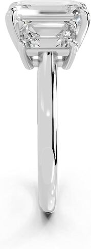 1-5 قيراط 14K 18K الذهب البلاتيني الزمرد قطع 4 شق ثلاثة خاتم مختبر نمت ، المشاركة ، الذكرى السنوية ، حفل زفاف ، معتمد من IGI ، حلقات الوعد للنساء (1-5 CT ، F-G Color ، VS1-VS2 Clarity) in Kuwait