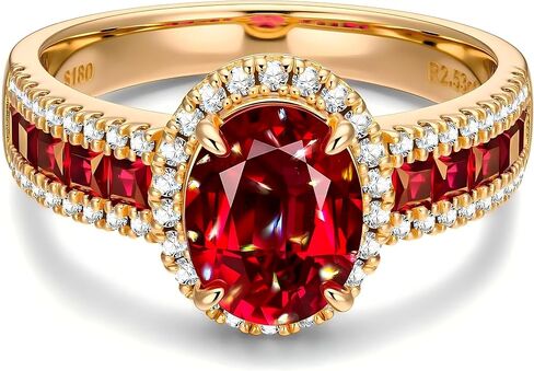 GONA 2.5CT LAB نمت Ruby Ring 7 * 9MM Pigeon Blood Color GRC شهادة فضية مقاومة للأحجار الكريمة in Saudi Arabia