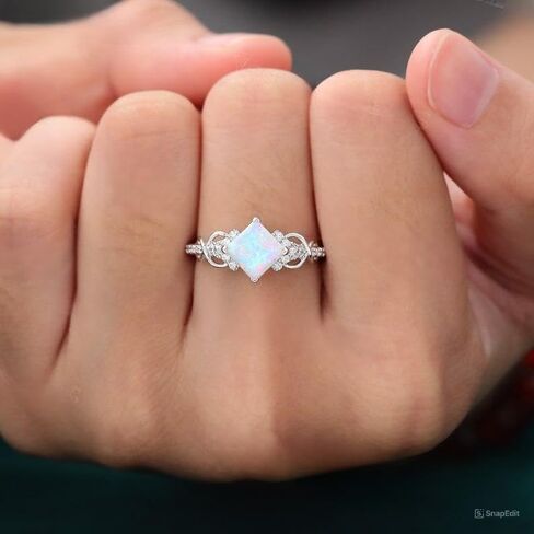 الأميرة قطع الخطوبة خاتم الخطوبة الأبيض الذهب moissanite خاتم لذيذ دايموند الزفاف حلقة الوعد in Saudi Arabia
