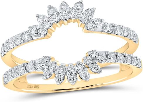10K Gold Gold Womens Round Round Diamond Wrap Enhancer 1/2 CTTW للمشاركة النسائية في زفاف الفرقة الخاتمة in Kuwait