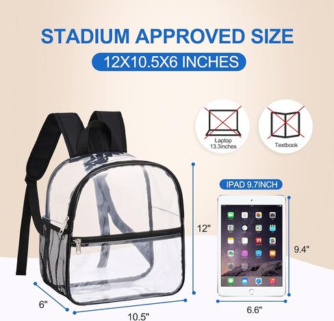 USPECLARE Clear Backpack for Stadium Approved 12×6×12, Water proof Clear Bag for Stadium Events and Concert Work Sport Event in Kuwait