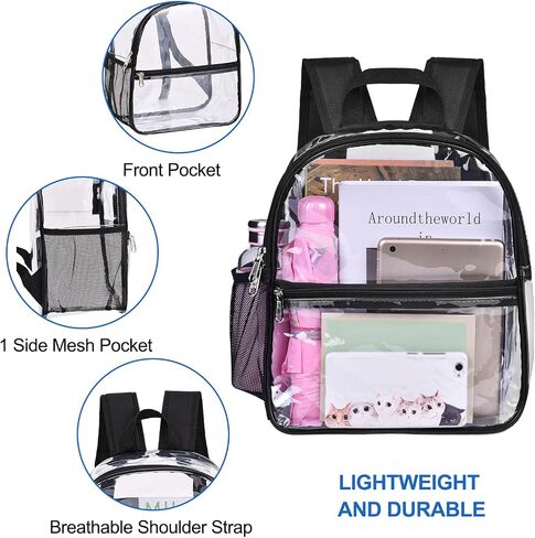 USPECLARE Clear Backpack for Stadium Approved 12×6×12, Water proof Clear Bag for Stadium Events and Concert Work Sport Event in Kuwait