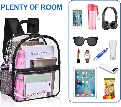 USPECLARE Clear Backpack for Stadium Approved 12×6×12, Water proof Clear Bag for Stadium Events and Concert Work Sport Event in Kuwait