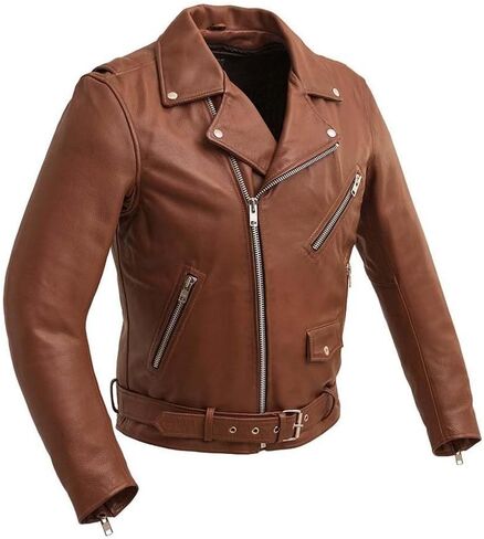 C208 Mens Whiskey, Ox Blood or Black Leather Classic Motorcycle Jacket in Saudi Arabia