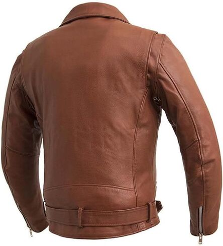 C208 Mens Whiskey, Ox Blood or Black Leather Classic Motorcycle Jacket in Saudi Arabia