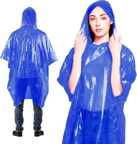 ABC Pack of 200 Red Disposable Rain Poncho, One Size. Polyethylene Rain Ponchos for Adults with Hood. Waterproof Raincoat for Hiking, Park, Camping, Travelling. Lightweight, Compact, Portable. in Saudi Arabia