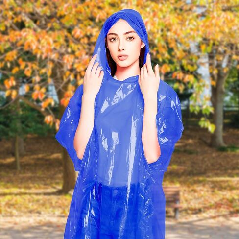 ABC Pack of 200 Red Disposable Rain Poncho, One Size. Polyethylene Rain Ponchos for Adults with Hood. Waterproof Raincoat for Hiking, Park, Camping, Travelling. Lightweight, Compact, Portable. in Saudi Arabia