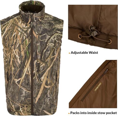 Drake Waterfowl Men's MST Synthetic Down Pack Warm Lightweight Durable Water-Repellent Adjustable Cold-Weather Hunting Vest in Saudi Arabia