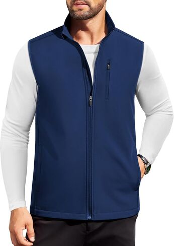 COOFANDY Mens Lightweight Softshell Vest Windproof Sleeveless Jacket Zip Up Fleece Lined Vest Outerwear for Golf Running in Saudi Arabia