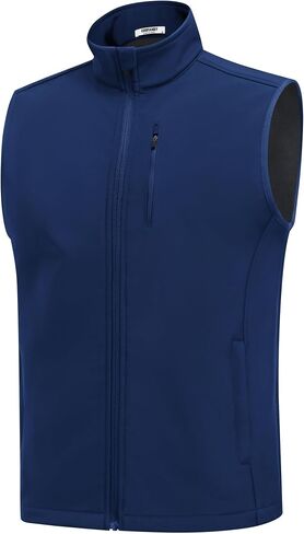 COOFANDY Mens Lightweight Softshell Vest Windproof Sleeveless Jacket Zip Up Fleece Lined Vest Outerwear for Golf Running in Saudi Arabia